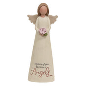 I Believe in Angels Resin Angel with Rose