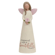 A Life So Beautifully Lived Resin Angel with Rose