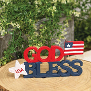 God Bless America Resin Word Block