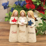 God Bless America Resin Angel Trio