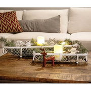 White Chicken Wire Oval Baskets (Set of 2)