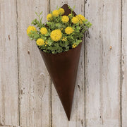 Rusty Cone Metal Wall Planter