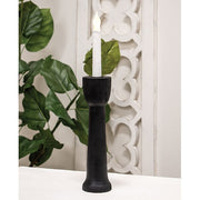 Brushed Black Wood Taper Holder - 10"