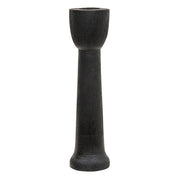 Brushed Black Wood Taper Holder - 10"