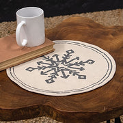 Snowflake Gray Round Mat