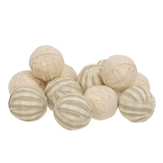 Natural Striped Rag Balls (Set of 12)