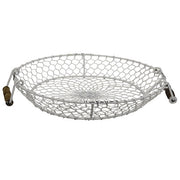 Distressed White Chicken Wire Round Trays (Set of 2)
