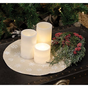 Allover Snowflake Natural Round Mat