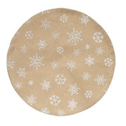 Allover Snowflake Natural Round Mat