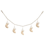 Natural Christmas Stocking Fabric Garland