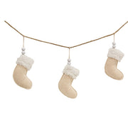 Natural Christmas Stocking Fabric Garland