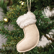 Natural Christmas Stocking Fabric Ornament