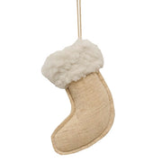 Natural Christmas Stocking Fabric Ornament
