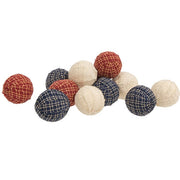 Americana Primitive Plaid Rag Balls (Set of 12)