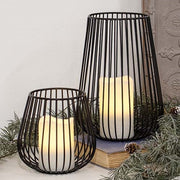 Black Wire Candle Holder - 10.5"H