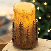 Rusty Winter Forest Pillar Holder