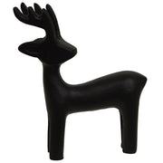Black Cast Iron Standing Reindeer Figurine - 6"H