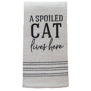 A Spoiled Cat Lives Here Dish Towel
