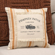 Pumpkin Patch Orange Ticking Stripe Pillow - 10"