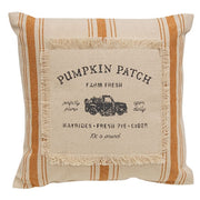 Pumpkin Patch Orange Ticking Stripe Pillow - 10"