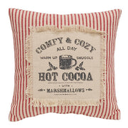 Comfy & Cozy All Day Red Ticking Stripe Pillow - 10"