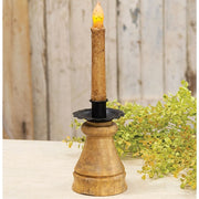 Natural Wood & Metal Cone Spindle Taper Holder - 5.75"