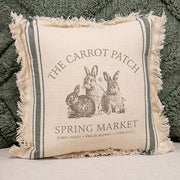 The Carrot Patch Slate Feed Sack Stripe Pillow - 10"