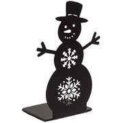 Snowman Snowflake Candle Luminary - 5"H
