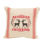 Reindeer Crossing Striped Pillow