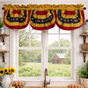 Teastained American Flag Bunting Valance - 14"x72"