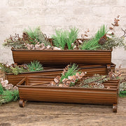 Rusty Metal Trough Planters (Set of 3)