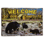 Camping Welcome Tin Sign  (3 Count Assortment)