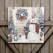 Snowman Porch Lighted Canvas - 18"