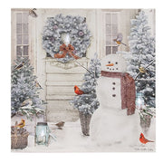 Snowman Porch Lighted Canvas - 18"