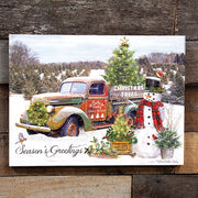 Seasons Greetings Christmas Tree Truck Canvas