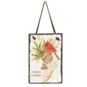 Winter Cardinal Hanging Slate  (3 Count Assortment)