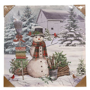 Let It Snow Snowman Canvas - 18" Sq.