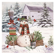 Let It Snow Snowman Canvas - 18" Sq.