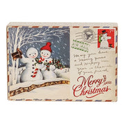 Vintage Christmas Postage Stamp Box Sign - 6.5" x 4.5"  (3 Count Assortment)