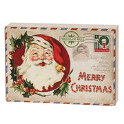 Vintage Christmas Postage Stamp Box Sign - 6.5" x 4.5"  (3 Count Assortment)