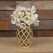 Rattan Wrapped Glass Vase - 8"H