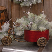 Red Metal Tricycle Wagon Planter