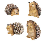 Glittered Resin Pinecone Hedgehog  (4 Count Assortment)
