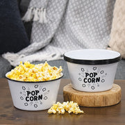 Small Enamel Popcorn Art Bowls (Set of 4)