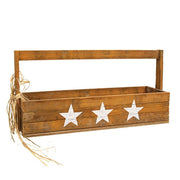 Natural Wood Triple Star Long Tote