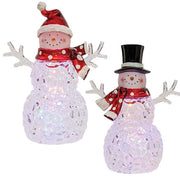 LED Icy Acrylic Snowman Figurine  (2 Count Assortment)