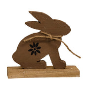 Rustic Wood Baby Hopping Silhouette Bunny  (3 Count Assortment)