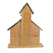 Rustic Layered Wood Church on Base - 17"H