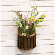 Natural Lath Wood Hanging Planter