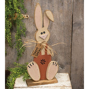 Wooden Sitting "Happy Spring" Bunny on Base - 24"H